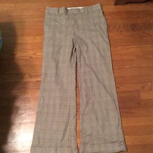 GAP stretchy tan plaid leg dress pants